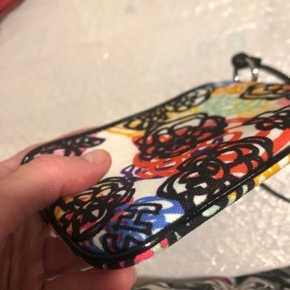 Coach poppy floral wristlet